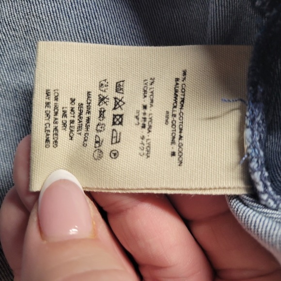 Free People Women's Blue Denim Mini Dress Size Small Cotton Stretch Blend NWT - Picture 10 of 12